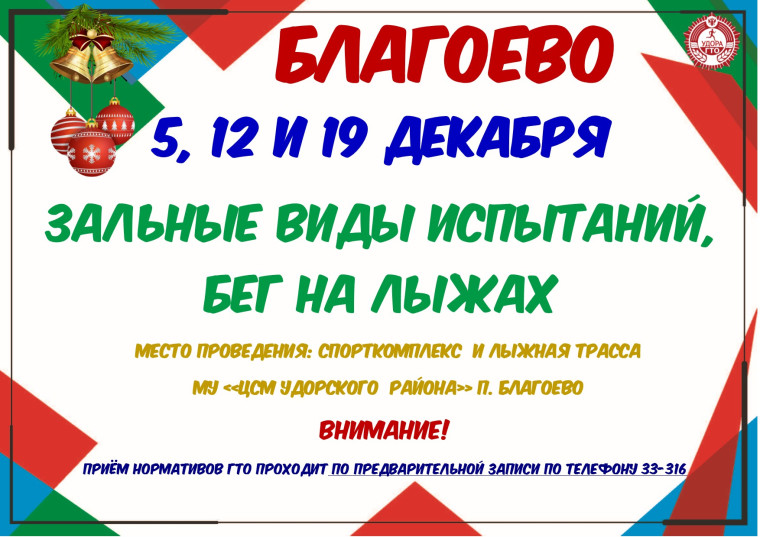График тестирований в рамках ВФСК ГТО декабрь 2023 года.